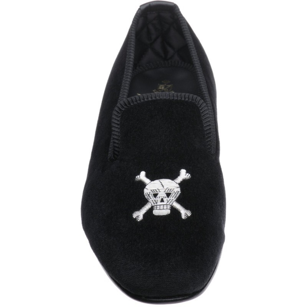 Men’s Velvet Skull Smoking Slippers